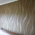 Bedroom wallpapering.