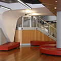 Internal painting with 2 pac finish – Sparkling Aluminium on the staircase to Menzies Research Institute, Hobart, Tasmania.